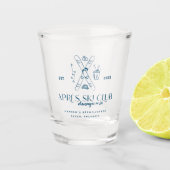 Champagner auf Eis | Après Ski Winter Bachelorette Schnapsglas (Vorderseite)