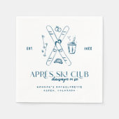 Champagner auf Eis | Après Ski Winter Bachelorette Serviette (Vorderseite)