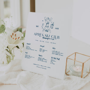 Champagner auf Eis Après Ski Winter Bachelorette Sockelschild