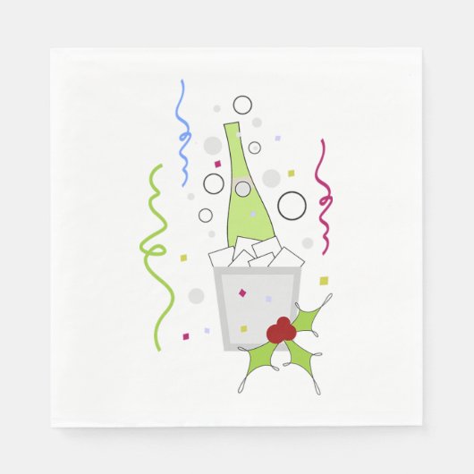Champagner auf Eiskühle Napkins Serviette (Vorderseite)