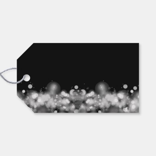 Champagner auf schwarzem Gastgeschenk Geschenkanhänger (Rückseite Horizontal)