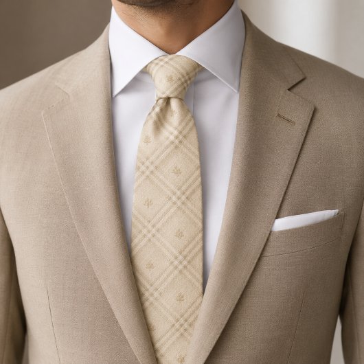 Champagner-Beige-Fensterpaneel-Karo Krawatte