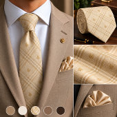 Champagner-Beige-Fensterpaneel-Karo Krawatte