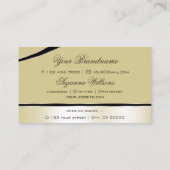 Champagner Beige geschwungene Dekoration Lines Shi Visitenkarte (Rückseite)