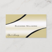 Champagner Beige geschwungene Dekoration Lines Shi Visitenkarte (Vorderseite)