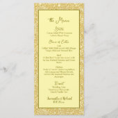 Champagner Beige Gold Glitzer 4x9" Hochzeitsmenü Menükarte (Vorderseite)