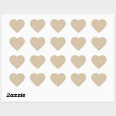 Champagner Beige Herz-Aufkleber (Blatt)