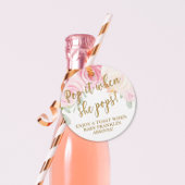 Champagner bevorzugen Pop, wenn sie Pop Pink Flora Geschenkanhänger