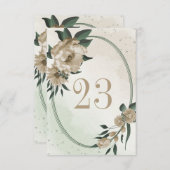 Champagner-Blume, geometrische Tischnummer (Vorne/Hinten)