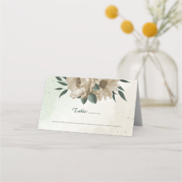 Champagner-Blume Grünpflanzen Botanische Hochzeit Platzkarte