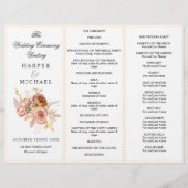 Champagner Blume Tri-Fold Hochzeitsprogramm (Vorderseite)