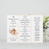 Champagner Blume Tri-Fold Hochzeitsprogramm (Stehend Vorderseite)