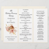 Champagner Blume Tri-Fold Hochzeitsprogramm (Vorne/Hinten)