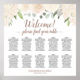 Champagner Blush Boho Rose 10 Tafelübersicht Poster