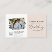 Champagner Blush FOTO Wedding Einladung QR Code (Vorderseite)
