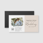Champagner Blush FOTO Wedding Einladung QR Code (Vorne/Hinten)