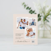 Champagner Blush FOTO Wedding Einladung QR Code (Stehend Vorderseite)