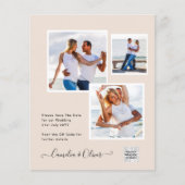 Champagner Blush FOTO Wedding Einladung QR Code (Vorderseite)