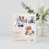 Champagner Blush FOTO Wedding Einladung QR Code (Stehend Vorderseite)