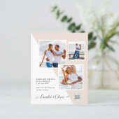 Champagner Blush FOTO Wedding Einladung QR Code (Stehend Vorderseite)