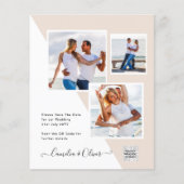 Champagner Blush FOTO Wedding Einladung QR Code (Vorderseite)