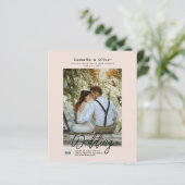 Champagner Blush FOTO Wedding Einladung QR Code (Stehend Vorderseite)