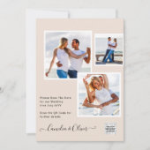 Champagner Blush FOTO Wedding Einladung QR Code (Vorderseite)