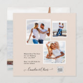 Champagner Blush FOTO Wedding Einladung QR Code (Vorne/Hinten)