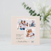 Champagner Blush FOTO Wedding Einladung QR Code (Stehend Vorderseite)