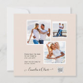 Champagner Blush FOTO Wedding Einladung QR Code (Vorderseite)