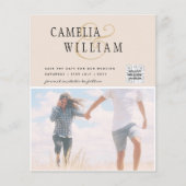 Champagner Blush FOTO Wedding Einladung QR Code Flyer (Vorne)