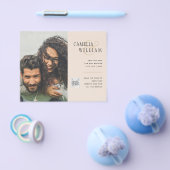 Champagner Blush FOTO Wedding Einladung QR Code Flyer (Einzeln)