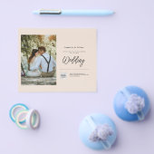 Champagner Blush FOTO Wedding Einladung QR Code Flyer (Einzeln)
