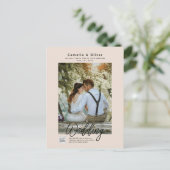 Champagner Blush FOTO Wedding Einladung QR Code Postkarte (Stehend Vorderseite)
