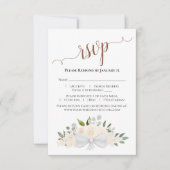 Champagner Blush Peach Wassercolor Rose Hochzeit RSVP Karte (Vorderseite)