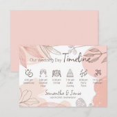 Champagner Blush Pink - Hand gezeichnet Floral Tim Begleitkarte (Vorne/Hinten)