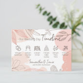 Champagner Blush Pink - Hand gezeichnet Floral Tim Begleitkarte (Stehend Vorderseite)