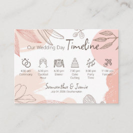 Champagner Blush Pink - Hand gezeichnet Floral Tim Begleitkarte