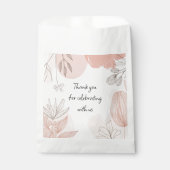 Champagner Blush Pink - Hand gezeichnete Blumenbeu Geschenktütchen (Vorderseite)