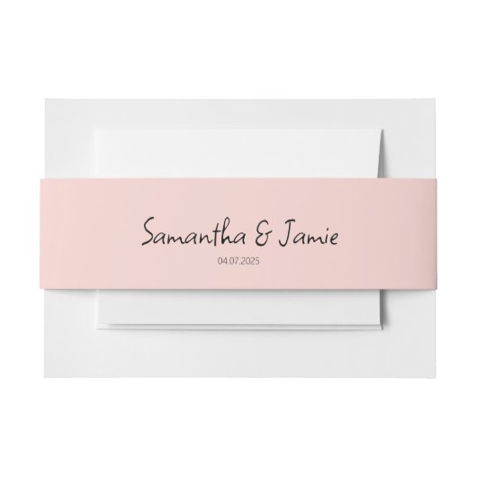 Champagner Blush Pink - Matching Bands Einladungsbanderole (Vorderseite Beispiel)