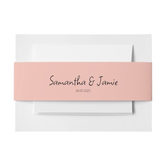 Champagner Blush Pink - Matching Bands Einladungsbanderole (Vorderseite Beispiel)