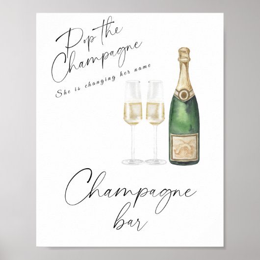 Champagner-Brautparty - Champagner-Bar Poster (Vorne)