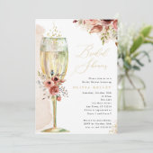 Champagner-Brautparty Einladung (Stehend Vorderseite)