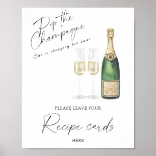 Champagner-Brautparty - Ihre Rezeptionskarte hier Poster