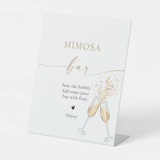 Champagner Brautparty Mimosa Bar Schild (Vorderseite)