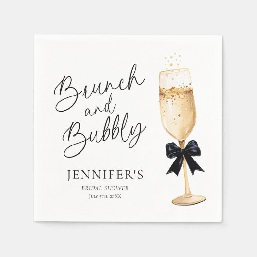 Champagner-Brautparty Serviette (Vorderseite)