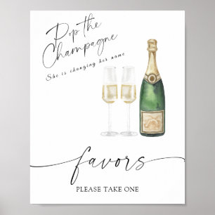 Champagner - Bridal Gefallen nehmen Sie bitte eins Poster