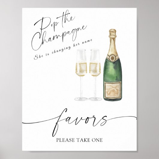 Champagner - Bridal Gefallen nehmen Sie bitte eins Poster (Vorne)