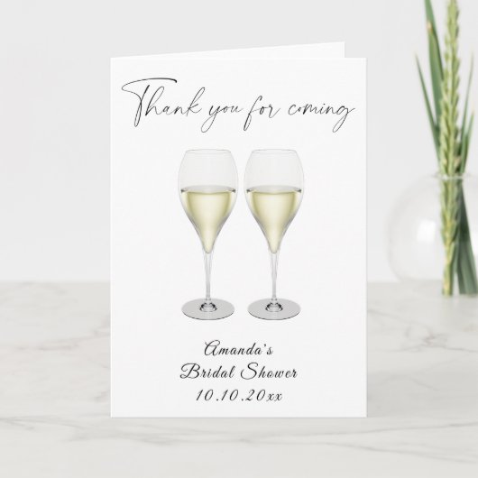 Champagner Bridal Shower Dankeskarte (Vorderseite)
