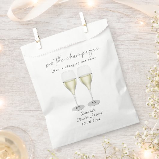 Champagner Bridal Shower Geschenktütchen (Ausgeschnitten)